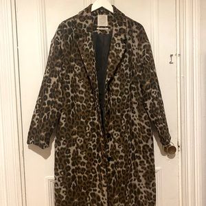 Oversized Leopard Print Jacket Size M